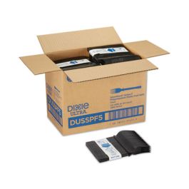 SmartStock Tri-Tower Dispensing System Polypropylene Cutlery, Mediumweight Fork, Plastic, Black, 40/Pack, 24 Packs/Carton