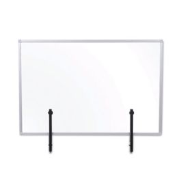 Protector Series Glass Aluminum Desktop Divider, 40.9 x 0.16 x 27.6, Clear