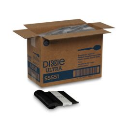 SmartStock Plastic Cutlery Refill, Series-O, Mediumweight Spoon, Black, 40/Pack, 24 Packs/Carton