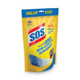 Non-Scratch Soap Scrubbers, Blue, 8/Pack, 6 Packs/Carton
