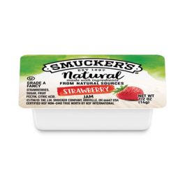 Smuckers 1/2 Ounce Natural Jam, 0.5 oz Container, Strawberry, 200/Carton