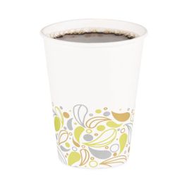 Deerfield Printed Paper Hot Cups, 12 oz, 50/Sleeve, 20 Sleeves/Carton
