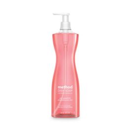 Dish Soap Pump, Hour-Glass Bottle Shape, Pink Grapefruit Scent, 18 oz Pump Bottle, 6/Carton