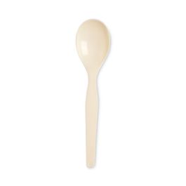 SmartStock Plastic Cutlery Refill, Series-O, Mediumweight Soup Spoon, Beige, 40/Pack, 24 Packs/Carton