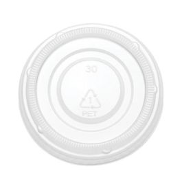 Portion Cup Lids, Fits 2 oz Portion Cups, Plastic, Clear, 2,500/Carton