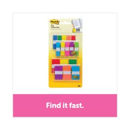 0.5" and 1" Page Flag Value Pack, Nine Assorted Colors, 320/Pack