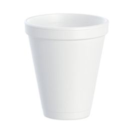 Foam Drink Cups, 12 oz, Squat, White, 1,000/Carton