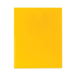 Two-Pocket Heavyweight Poly Portfolio Folder, 11 x 8.5, Yellow, 25/Box