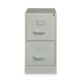 Vertical Letter File Cabinet, 2 Letter Size File Drawers, Light Gray, 15 x 26.5 x 28.37