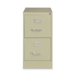 Vertical Letter File Cabinet, 2 Letter-Size File Drawers, Putty, 15 x 26.5 x 28.37