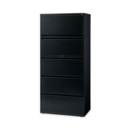 Lateral File Cabinet, 5 Letter/Legal/A4-Size File Drawers, Black, 30 x 18.62 x 67.62