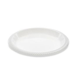 Meadoware Impact Plastic Dinnerware, Plate, 10.25" dia, White, 500/Carton