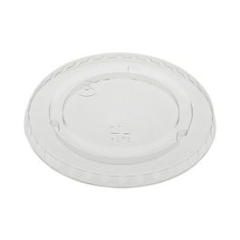 EarthChoice Strawless RPET Lid, Flat Lid, Fits 9 oz to 20 oz "A" Cups, Plastic, Clear, 1,020/Carton
