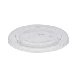 EarthChoice Compostable Cold Cup Lid with Straw Slot for A Cups, Fits 7 oz/9 oz/20 oz A Cups, Plastic, Clear, 1,020/Carton