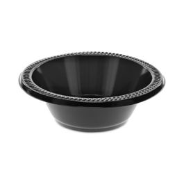 Prairieware Impact Plastic Dinnerware, Bowl, 12 oz, Black, 1,000/Carton