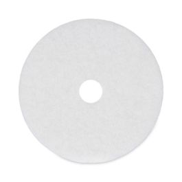 Polishing Floor Pads, 20" Diameter, White, 5/Carton