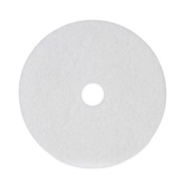 Polishing Floor Pads, 19" Diameter, White, 5/Carton