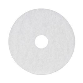Polishing Floor Pads, 16" Diameter, White, 5/Carton