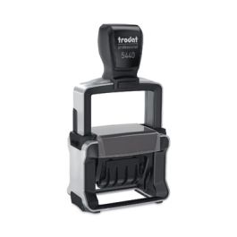 Professional Self-Inking Custom Date Stamp, 2" x 1.13", Black/Blue/Red