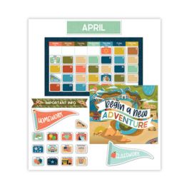 Calendar Bulletin Board Sets, 123-Piece Set, Let's Explore, 23" x 13", Multicolor