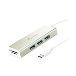 USB-C Hub with SD/Micro SD Card Reader, 3 Ports, Silver