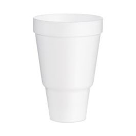 Foam Drink Cups, Tapered Bottom, 32 oz, White, 25/Bag, 20 Bags/Carton