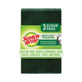 Heavy-Duty Scour Pad, 3.8 x 6, Green, 10/Carton