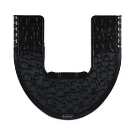 Commode Mat 2.0 Disposable Toilet Floor Mat, Non-Slip Rubber, 22 x 22, Black, 6/Carton