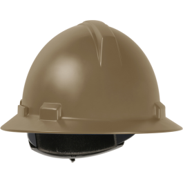 Full Brim Hard Hat with Polycarbonate / ABS Shell, 4-Point Textile Suspension and Wheel Ratchet Adjustment, Beige, OS 280-HP1041R-10