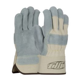 Heavy Premium Split Cowhide Leather Palm Glove with Fabric Back and Kevlar® Stitching - Plasticized Safety Cuff, White, M 80-8889/M