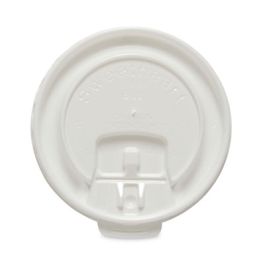 Lift Back and Lock Tab Cup Lids for Foam Cups, Fits 8 oz Hot Cups, Plastic, White, 100/Pack