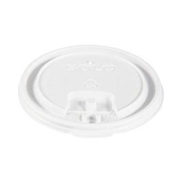 Lift Back and Lock Tab Lids for Paper Cups, Fits 10 oz to 24 oz Hot Cups, Plastic, White, 100/Sleeve, 10 Sleeves/Carton