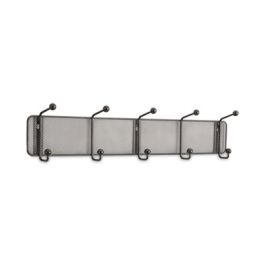 Onyx Mesh Wall Racks, 5 Hook, 26.75w x 3d x 5.5h, Black