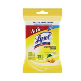 Disinfecting Wipes To-Go Flatpack, 6.29 x 7.87, Lemon and Lime Blossom, 15 Wipes/Flat Pack, 48 Flat Packs/Carton