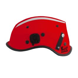 Non-Vented Rescue Helmet with Retractable Eye Protector and ESS Goggle Mounts, Red, OS 805-3504