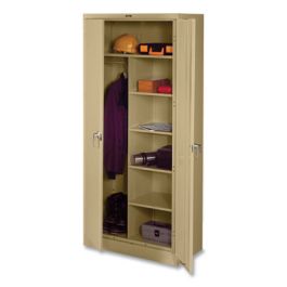 Deluxe Combination Wardrobe/Storage Cabinet, 36w x 18d x 78h, Sand