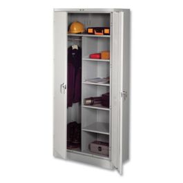 Deluxe Combination Wardrobe/Storage Cabinet, 36w x 18d x 78h, Light Gray
