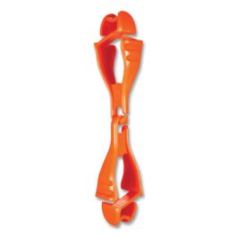 Squids 3400 Glove Clip Holder with Dual Clips, 1 x 1 x 6.5, Acetal Copolymer, Orange, 100/Carton