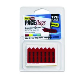 Mini Arrow Page Flags, "Sign Here", Blue/Mint/Red/Yellow, 126 Flags/Pack