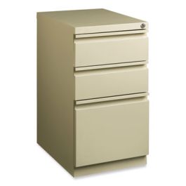 Full-Width Pull 20 Deep Mobile Pedestal File, 3-Drawer: Box/Box/File, Letter, Putty, 15 x 19.88 x 27.75