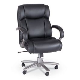 Lineage Big and Tall Mid Back Task Chair 28" Back, Supports Up to 400 lb, 21.5" - 25.25" Seat Height, Black Seat, Chrome Base