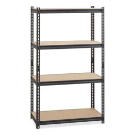 Iron Horse 2300 Rivet Shelving, Four-Shelf, 36w x 18d x 60h, Black
