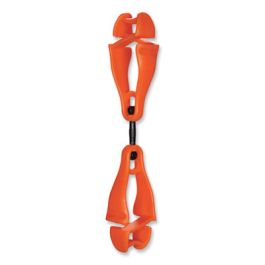 Squids 3420 Dual Clip Swivel Glove Clip Holder, 1 x 0.6 x 5.5, Acetal Copolymer, Orange, 100/Pack