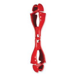 Squids 3400 Dual Clip Glove Clip Holder, 1 x 1 x 6.5, Acetal Copolymer, Red