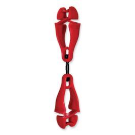 Squids 3420 Dual Clip Swivel Glove Clip Holder, 1 x 0.6 x 5.5, Acetal Copolymer, Red