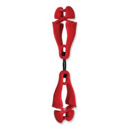 Squids 3420 Dual Clip Swivel Glove Clip Holder, 1 x 0.6 x 5.5, Acetal Copolymer, Red,100/Pack