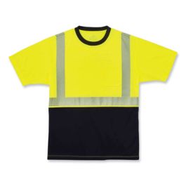 GloWear 8280BK Class 2 Performance T-Shirt with Black Bottom, Polyester, 3X-Large, Lime