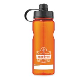 Chill-Its 5151 Plastic Wide Mouth Water Bottle, 34 oz, Orange