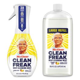 Clean Freak Deep Cleaning Mist Multi-Surface Spray, Lemon Zest, 16 oz Spray Bottle Plus 30.9 oz Refill