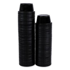 Souffle/Portion Cups, 2 oz, Plastic, Black, 125/Sleeve, 20 Sleeves/Carton